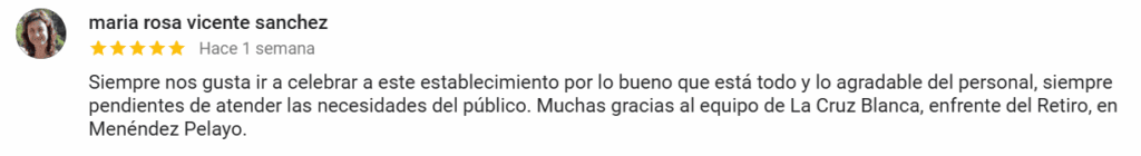 Reseña María Restaurante Las Murallas Cruz Blanca 